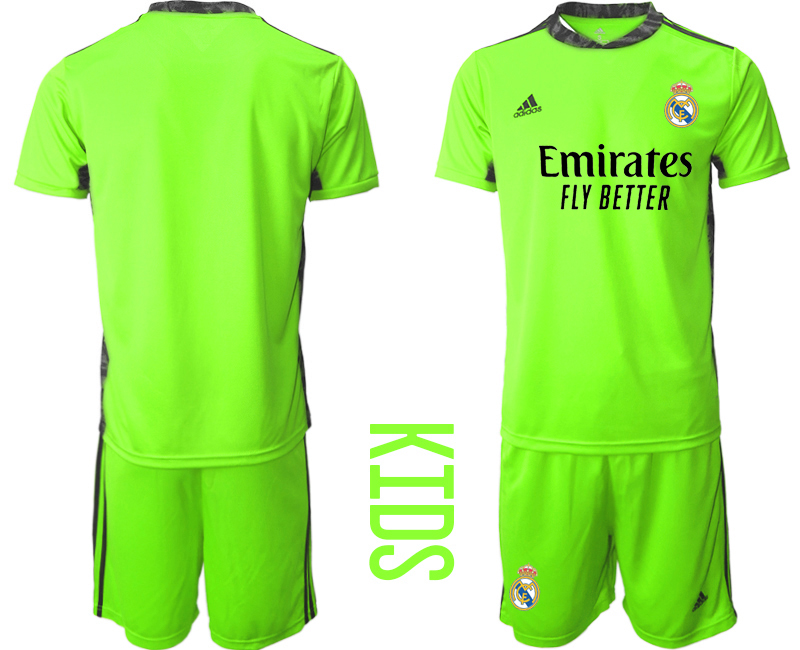 Youth 2020-2021 club Real Madrid fluorescent green goalkeeper Soccer Jerseys1